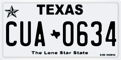 TX license plate CUA0634