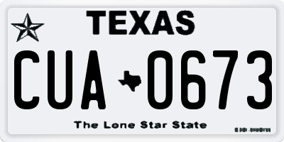 TX license plate CUA0673