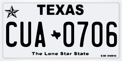 TX license plate CUA0706