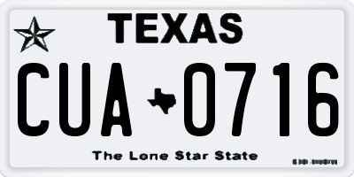 TX license plate CUA0716