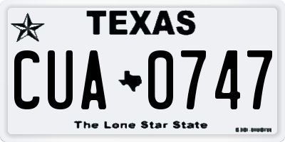 TX license plate CUA0747