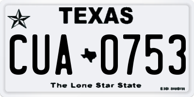 TX license plate CUA0753