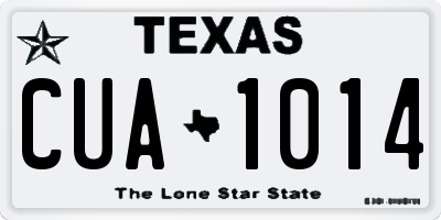 TX license plate CUA1014