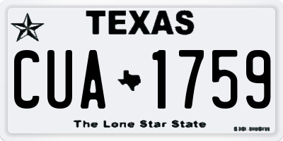 TX license plate CUA1759
