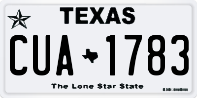 TX license plate CUA1783