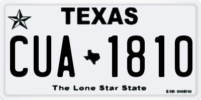 TX license plate CUA1810