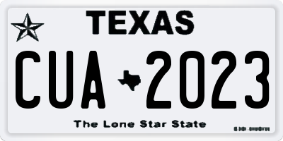 TX license plate CUA2023