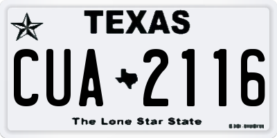 TX license plate CUA2116