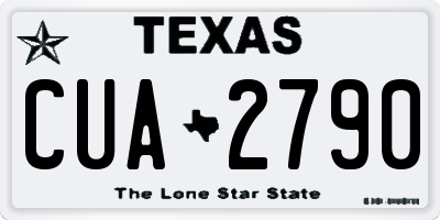 TX license plate CUA2790
