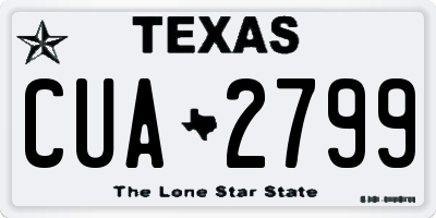 TX license plate CUA2799
