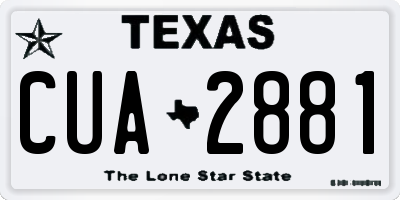 TX license plate CUA2881