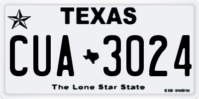 TX license plate CUA3024