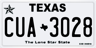 TX license plate CUA3028