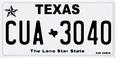 TX license plate CUA3040