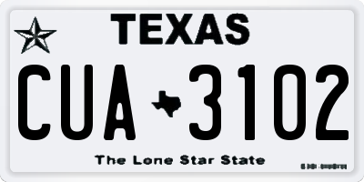 TX license plate CUA3102