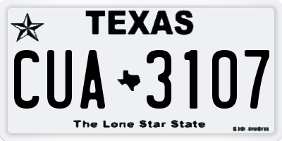 TX license plate CUA3107