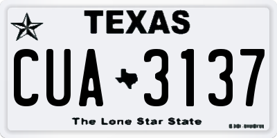TX license plate CUA3137