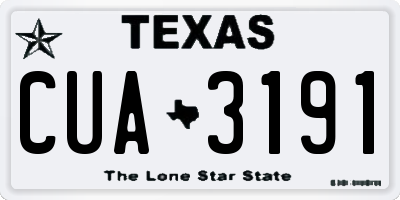 TX license plate CUA3191