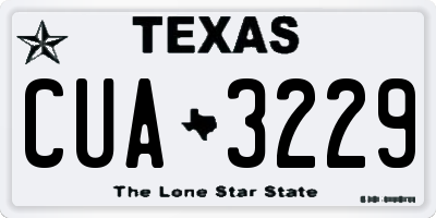 TX license plate CUA3229