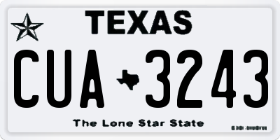 TX license plate CUA3243