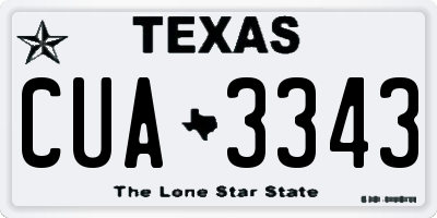 TX license plate CUA3343