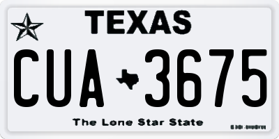 TX license plate CUA3675