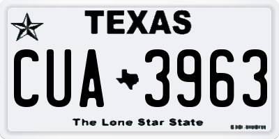 TX license plate CUA3963