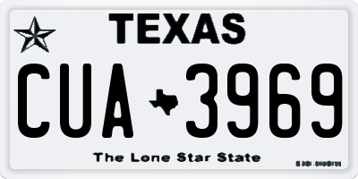 TX license plate CUA3969