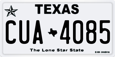 TX license plate CUA4085