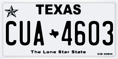 TX license plate CUA4603