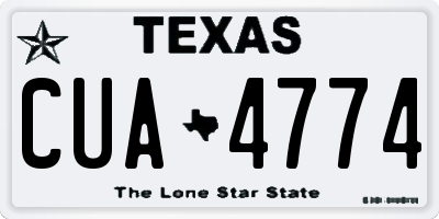 TX license plate CUA4774