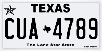 TX license plate CUA4789