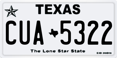 TX license plate CUA5322