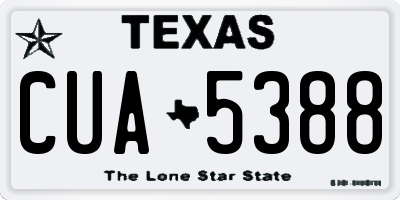 TX license plate CUA5388
