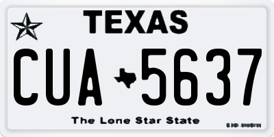 TX license plate CUA5637