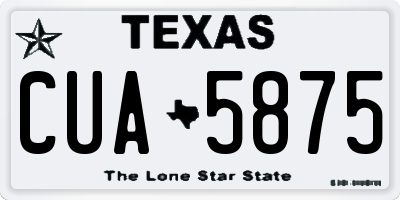 TX license plate CUA5875