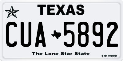 TX license plate CUA5892