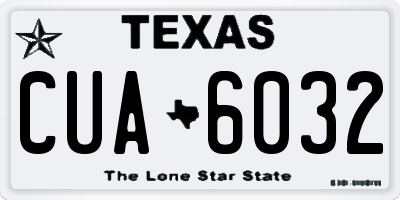 TX license plate CUA6032