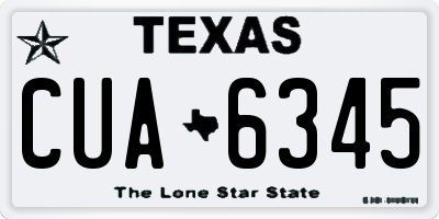 TX license plate CUA6345