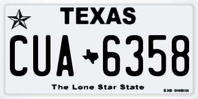 TX license plate CUA6358
