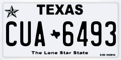 TX license plate CUA6493