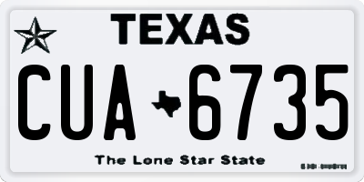 TX license plate CUA6735