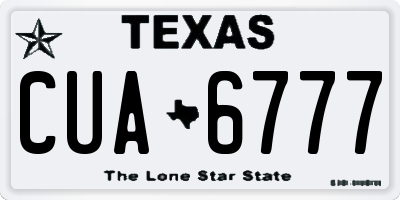 TX license plate CUA6777