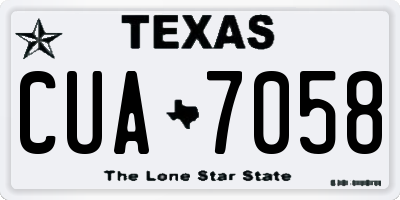 TX license plate CUA7058