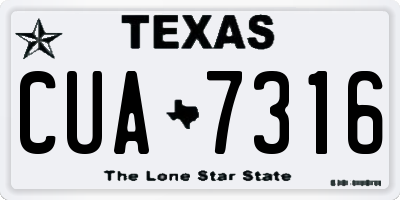 TX license plate CUA7316