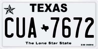 TX license plate CUA7672