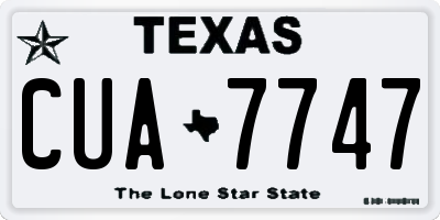 TX license plate CUA7747