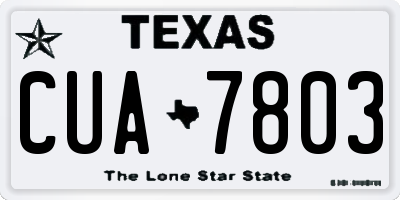 TX license plate CUA7803