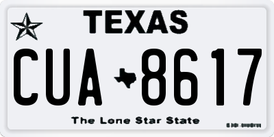 TX license plate CUA8617