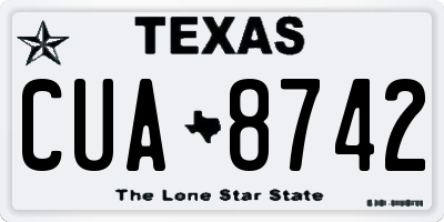 TX license plate CUA8742
